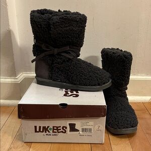Muk Luks Women's Cozy Black Winter Boots
